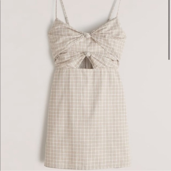 Abercrombie & Fitch Dresses & Skirts - Abercrombie & Fitch Plaid Gingham Double Knot-Front Cutout Mini Dress Size M